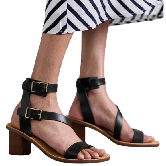 Zadig & Voltaire Cecilia Caprese Sandals Leather Black New in Box - Picture 1 of 11